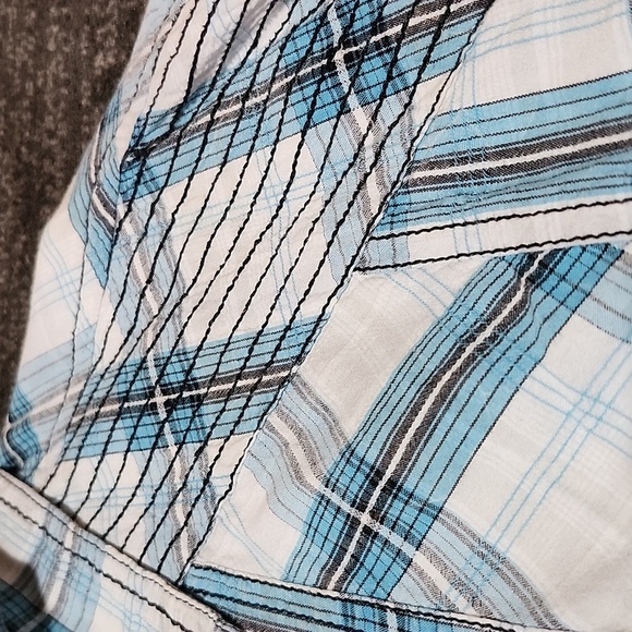 BKE EMBROIDERED PLAID SNAP-BUTTON LONG-SLEEVED SHIRT - Picture 7 of 13